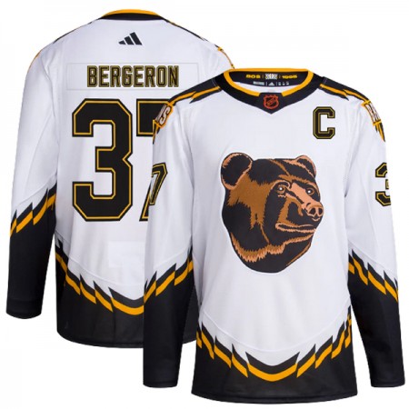 Boston Bruins Dresy Patrice Bergeron 37 Adidas 2022-23 Bílý Reverse Retro 2.0 Authentic - Pánské Boston Bruins Dresy Patrice Bergeron 37 Adidas 2022-23 Bílý Reverse Retro 2.0 Authentic - Pánské